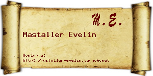 Mastaller Evelin névjegykártya
